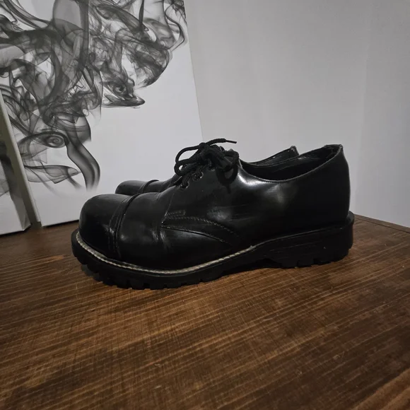 Underground Black Leather Women's Oxfords - Picture 6 of 8